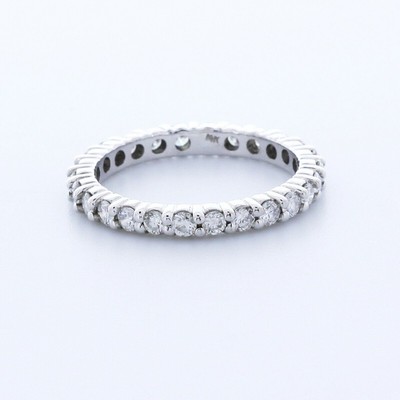 2ct G SI2 Round Earth Mined Certified Diamonds 18k Gold Classic Eternity Band