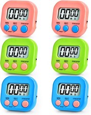 6 Pcs Multi-Function Electronic Timer, Small Timers for Classroom Digital Kitche