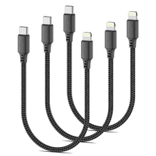 USB C to Lightning Cable 1FT 3Pack [Apple MFi Certified], Power Delivery iPhone