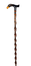 wooden walking stick hand carved Bird wooden walking cane