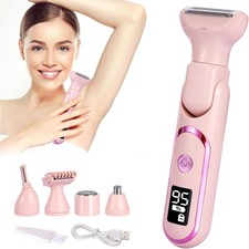 Bikini Trimmer for Women, 5 in 1 Rechargeable Electric Razors Waterproof...