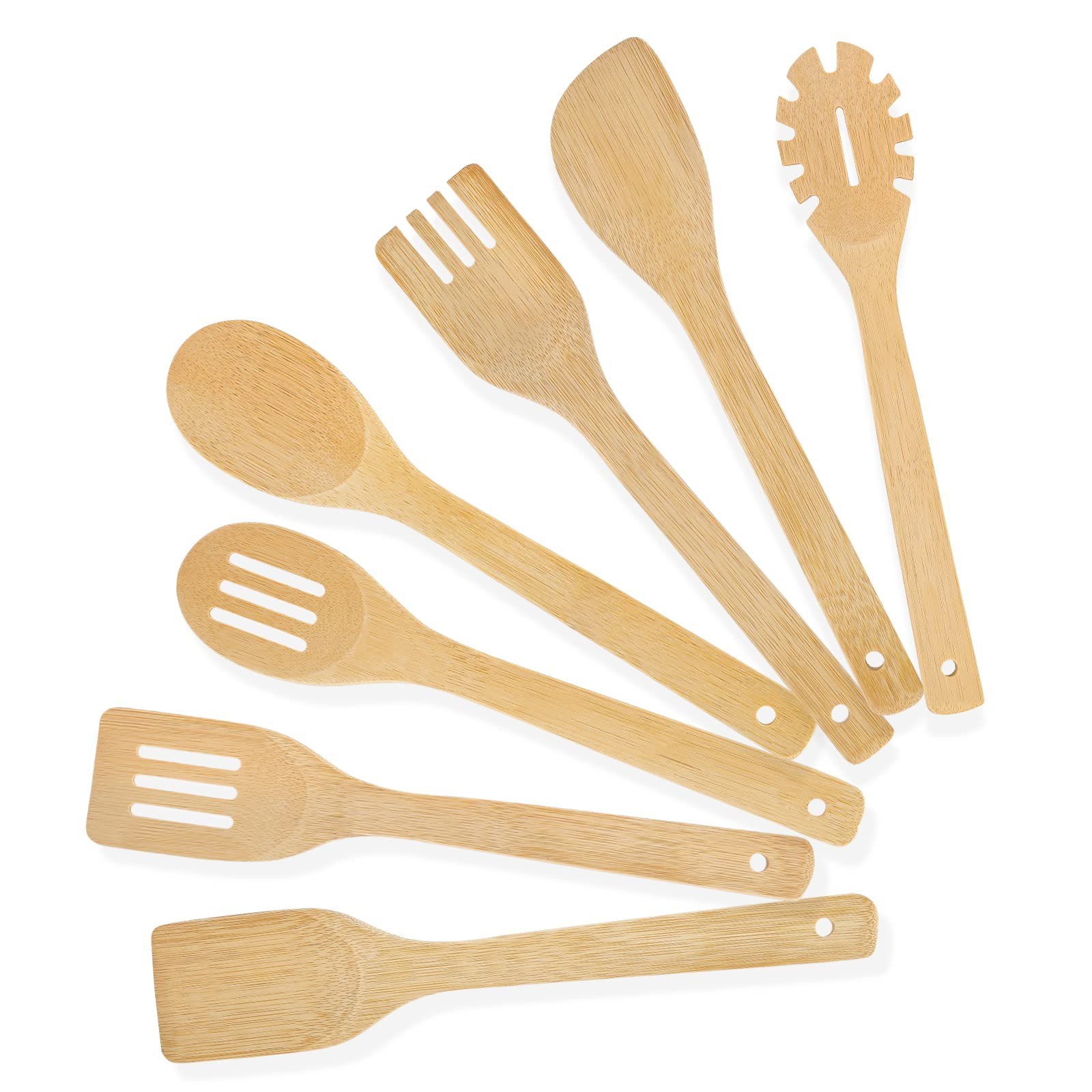 7PCS Wooden Spoons for Cooking is for All Kitchen Spatula & Wooden Spoon 11.8 in