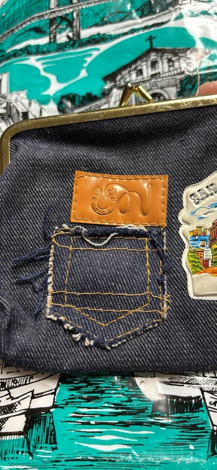 Комплект из 2 винтажных джинсовых клатчей San Francisco кошелек для монет, пластиковая сумка для покупок - Изображение 2 из 4