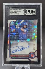 2022 Bowman Chrome Luis Verdugo #CPA-LV 1st Bowman Atomic Ref Auto /100 SGC 9.5