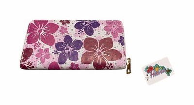 Island Sense Hawaiian Hibiscus Wallet  Zip Around Large NWT