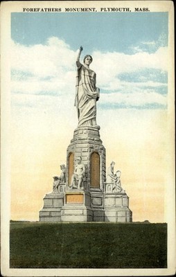 Forefathers Monument Plymouth Massachusetts vintage postcard s431