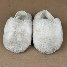 Cat  Jack Kids M 7/8 White Faux Fur Slippers Cozy Elastic Strap House Shoes