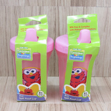 Sesame Street Beginnings Elmo Sippy Cups 8oz Spill Proof BPA FREE New Set of 2 