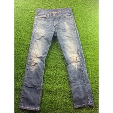 Levi's 513 Slim Straight Jeans Mens Blue Denim W34 L32 Faded Vintage Stretch Y2K