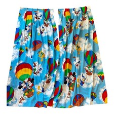 2 VTG Walt Disney Productions Curtains Donald Duck Mickey Mouse Chipmunk 23 x62