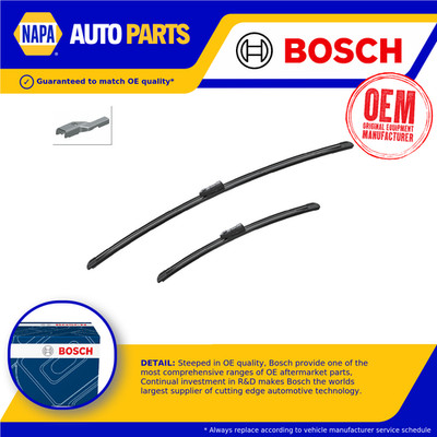 2x Wiper Blades (Pair) Flat / Aero type fits JAGUAR XE X760 2.0D Front 2015 on