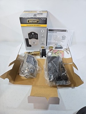 Defiant Castle Satin Nickel Compact Touch Electronic Single Cylinder Deadbolt