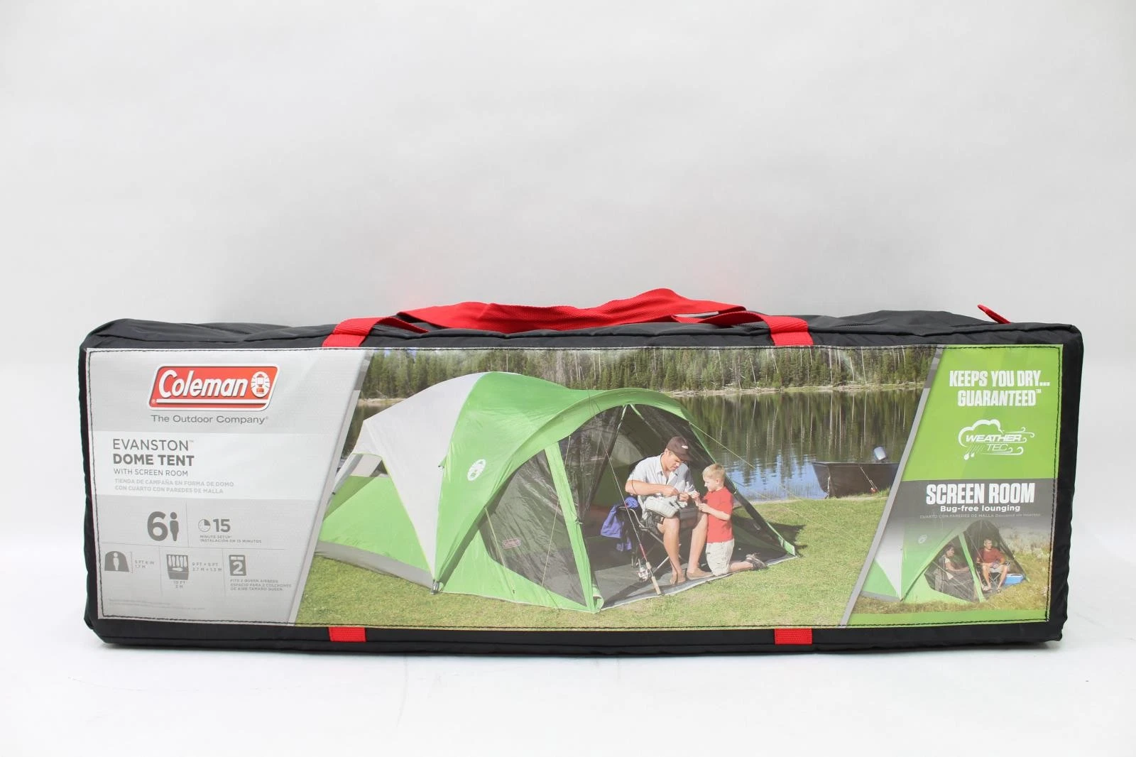 Coleman Evanston 6 Person Dome Tent w/ Screen Room, Green