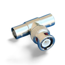 BNC T Connector 2 Female to 1 Male - Silver