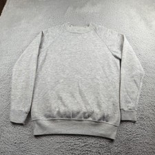 VTG Bassett Walker Sweatshirt Mens M 38-40 Gray Heather Blank Raglan Crew USA