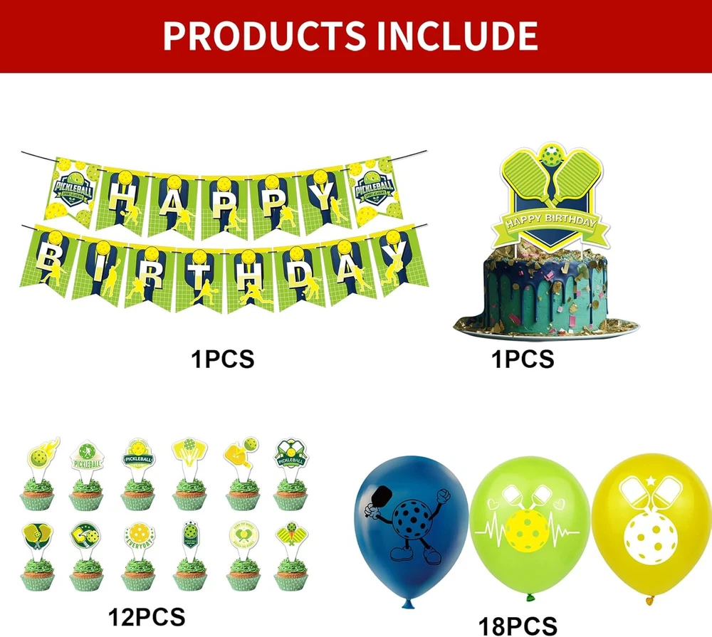 Pickleball Party Decorations Pickleball Birthday Party Supplies Includes Pickleb Pickleball Party Decorations Pickleball Birthday Party Supplies Includes Pickleb