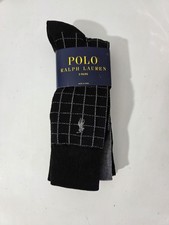 Polo Ralph Lauren Men  s Casual Dress Socks 3 Pack Black Gray Size 6-12.5