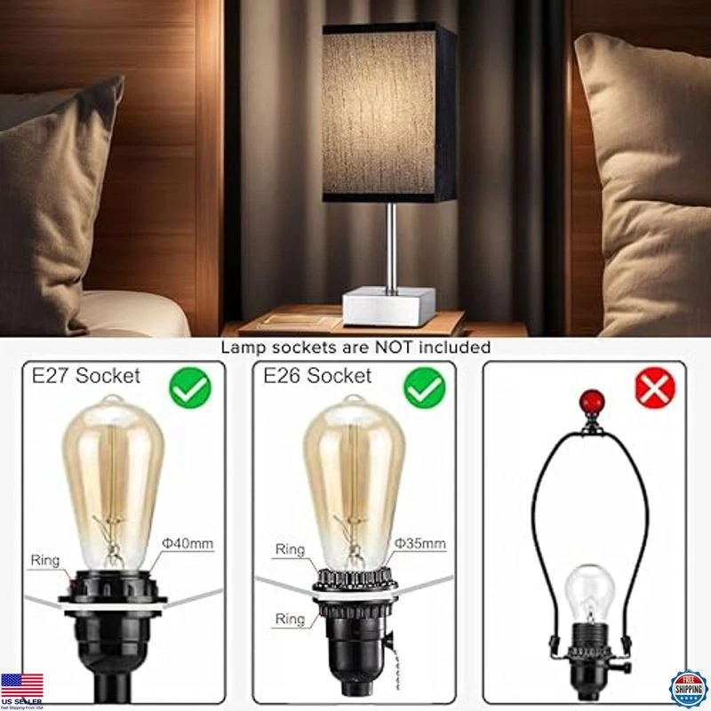 UNO Fitter Type Modern Square Lamp Shade Set of 2 Small Black,L6.3"x W6.3"x - Image 4 of 4