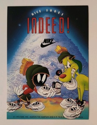 Nike ''Nice Shoes Indeed!'' 1993 Looney Tunes Marvin the Martian & K-9 Base Card