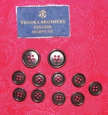 BROOKS BROTHERS EXPLORER 4 HOLE BLAZER & SPORTS COAT FULL REPLACEMENT BUTTON SET