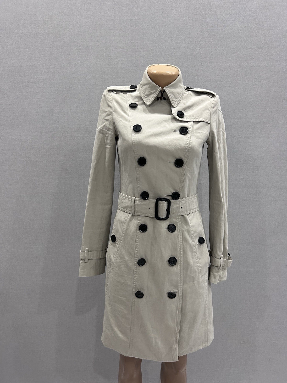 Burberry Trench Coat XS UK-Made Classic Heritage Style-image