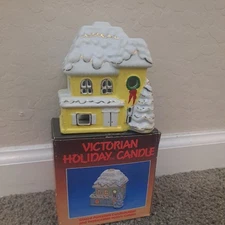 Vintage Christmas Ceramic Porcelain Tea Light Candle Holder House Holiday Decor