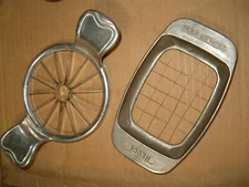 Vintage Heuck French Fry FF Cutter  & Vintage Aluminum Apple Corer Cutter 