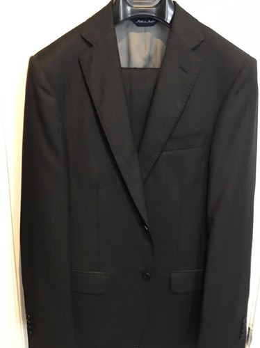 NMT Ermenegildo Zegna Stoff Herren Anzug 2 Ton Dunkelgrau Farbe Größe 38 US