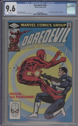 DAREDEVIL #183 CGC 9.6 WHITE PAGES CLASSIC FRANK MILLER PUNISHER VS DD CVR 1982