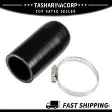 Universal Piece of 1 35mm ID Silicone Hose Cap Intake Vacuum Plug W/Clamp Black