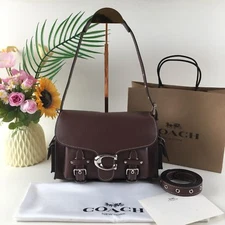 Coach CT721 Leather Soft Tabby Shoulder Bag Crossbody Maple outlet New