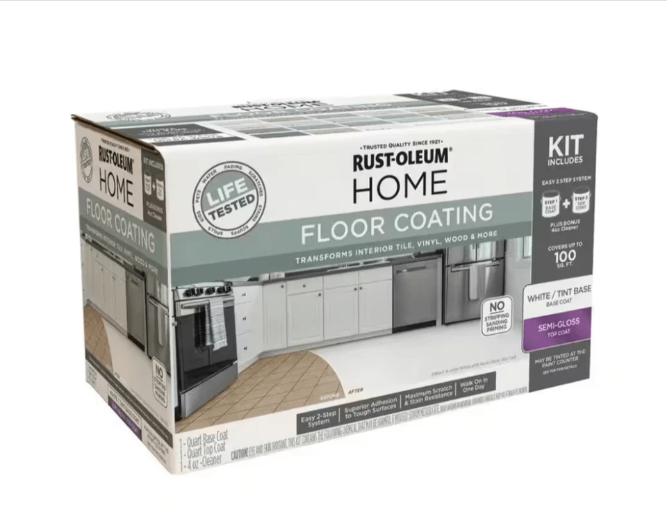 Rust-Oleum Home 1 qt. Ultra White Interior Floor Base Semi-Gloss Clear Coating K - Image 4 of 4