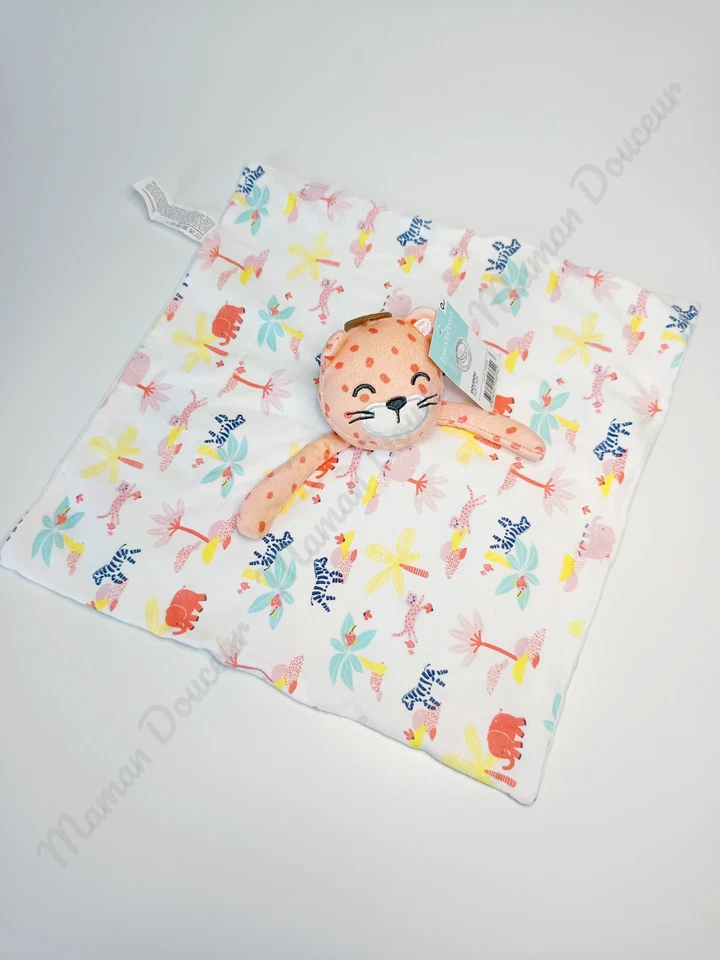 Doudou Plat Léopard/Tigre Orange Bleu Zèbre Eléphant Inextenso In Extenso Auchan - Photo 4/4