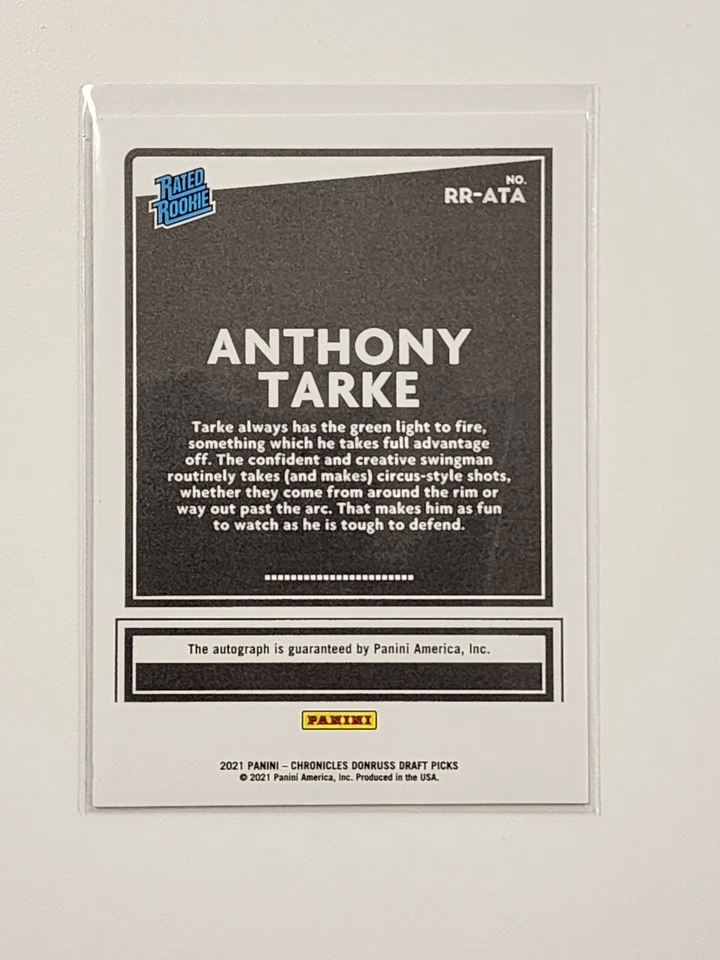 2021-22 Chronicles Draft Picks Donruss Rated Rookie 1/99 Anthony Tarke Auto - Image 2 of 2