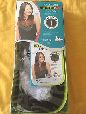 Model Model Synthetic Invisible Part Lace Front Wig EUBIN Color 1B