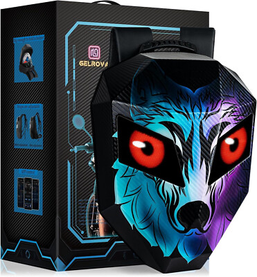 LED Backpack Wolf Face Hard Shell Helmet Storage Programmable GIFs 19 Inch 1865