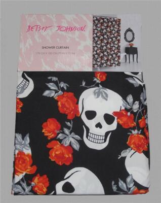 Betsey Johnson Colorful HALLOWEEN Skulls Flowers Microfiber Shower ...