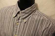 Tommy Hilfiger Mens L/S Shirt Sz M Blue Stripe Button Front 100 Cotton