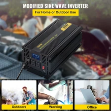 Power Inverter Modified Sine Wave Inverter 2000W DC 12V to AC 120V w/LCD