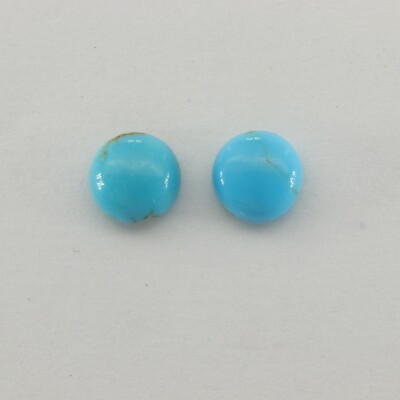 Genuine and Natural Blue TURQUOISE Stud / Post Earrings 925 Sterling Silver #1e