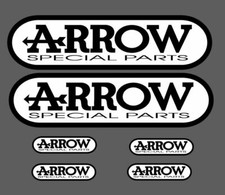 6 Adesivi Arrow resistente al calore nero bianco
