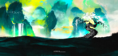 Anime Fog Hill Of Five Elements Colorful Mountains  Gaming Mat Desk 4063