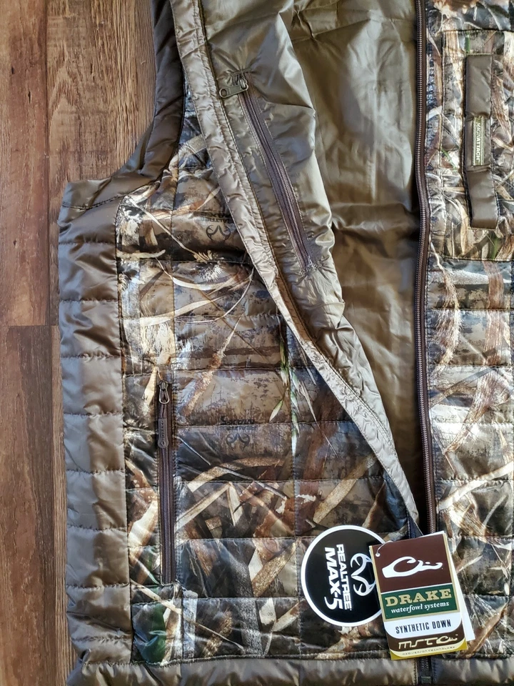 Drake Waterfowl MST Synthetic Pac Vest Realtree Max 5 Camo L Mallard Avery Duck - Image 2 of 3