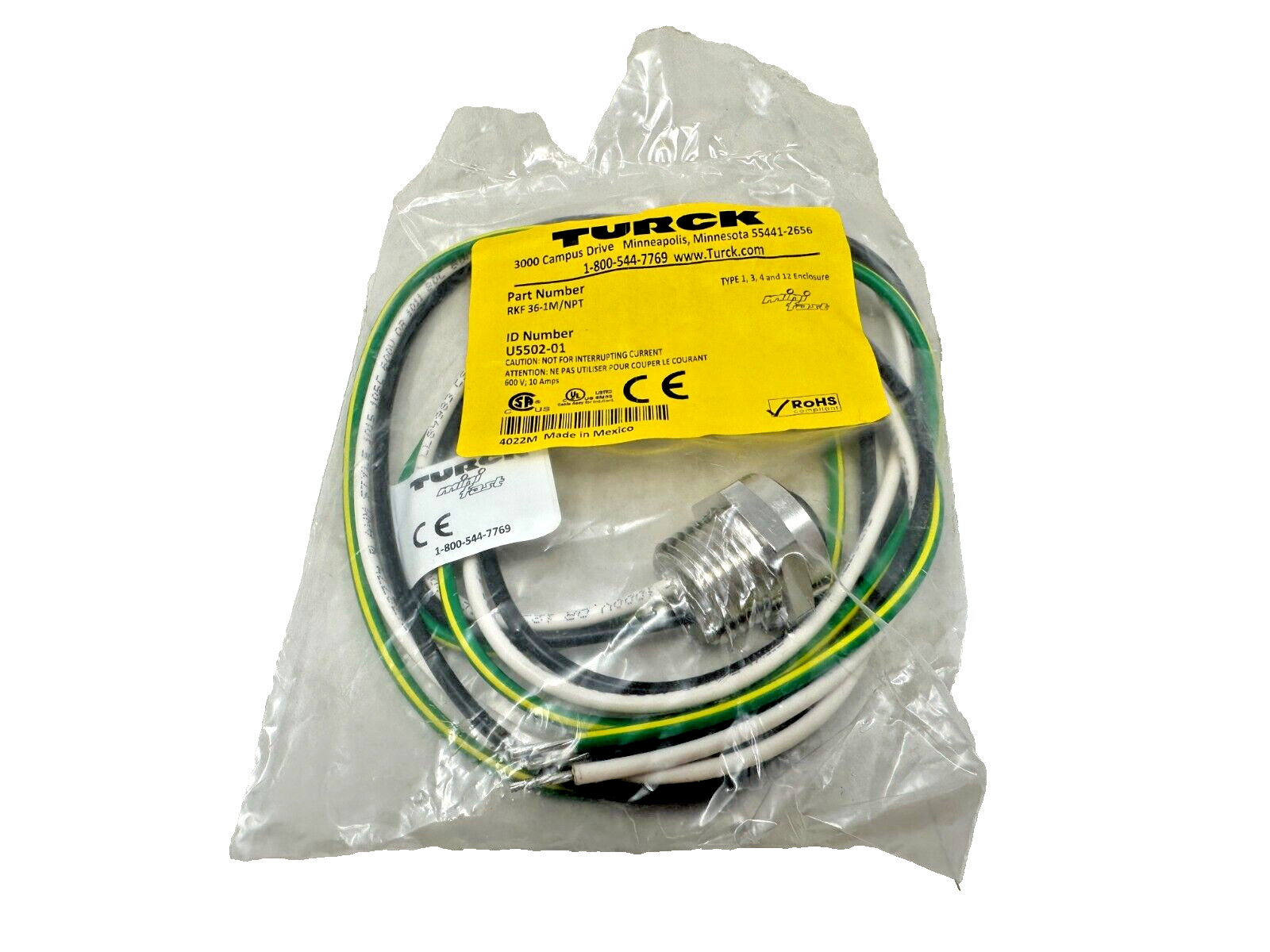 Turck RKF 36-1M/NPT Receptacle