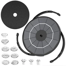 3.5W Solar Fountain Pump for Outdoor DIY Bird Bath Fountain with Multiple Nozzle