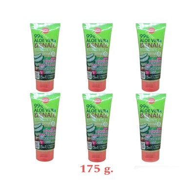 Aloe Vera & Snail  Cathy Doll Serum Soothing Gel Skin Moisturizing 175 ml. x 6