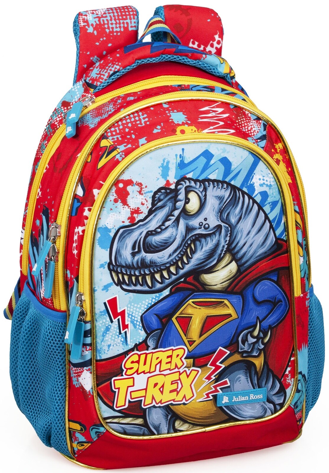 Zaino scuola elementare, multiround, 43cm, T-Rex Leo, Julian Ross, JR14153