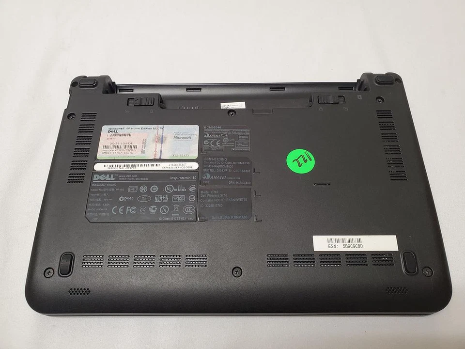 Computadora portátil Dell Inspiron Mini 10 PP19S Netbook Atom Z520 1,33 GHz/1 GB 10,1" Foto 3 de 4