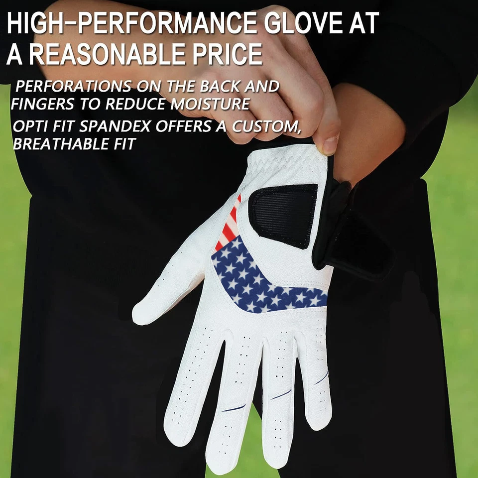 Cabretta Leather Golf Glove Men's Regular Sizes (5 - Pack) Left Hand Right - Image 4 of 4