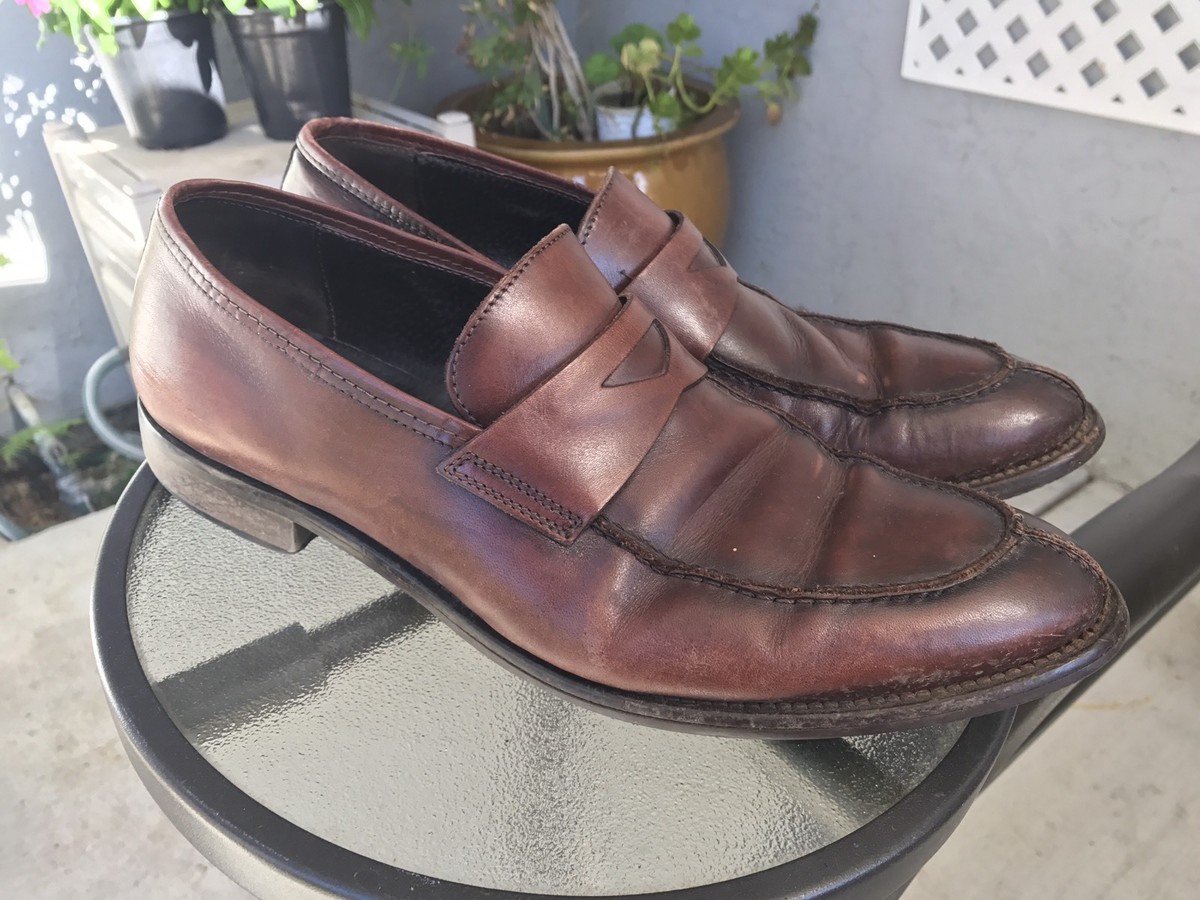 TASSO ELBA Mens Brown Slip On Loafers Dress Casual Shoes Sz 